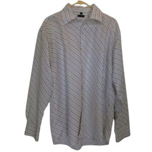 Simon Clark button down shirt Men's XL pinstripes
